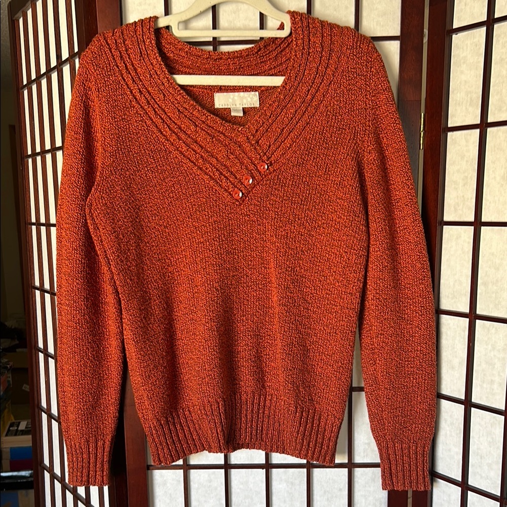 Carolyn Taylor Red & Black Knit Sweater🦄